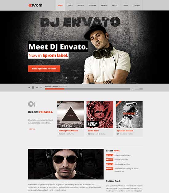 EPROM - Tema de música de WordPress