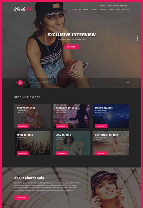 Acordes-Música-Artista-Radio-WordPress-tema