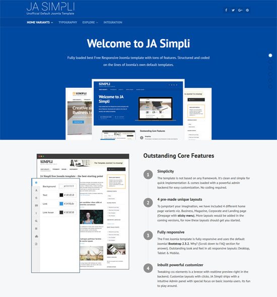 ja simpli 免費的 joomla 模板