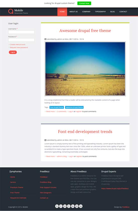 移動響應主題 - 響應式 drupal 主題