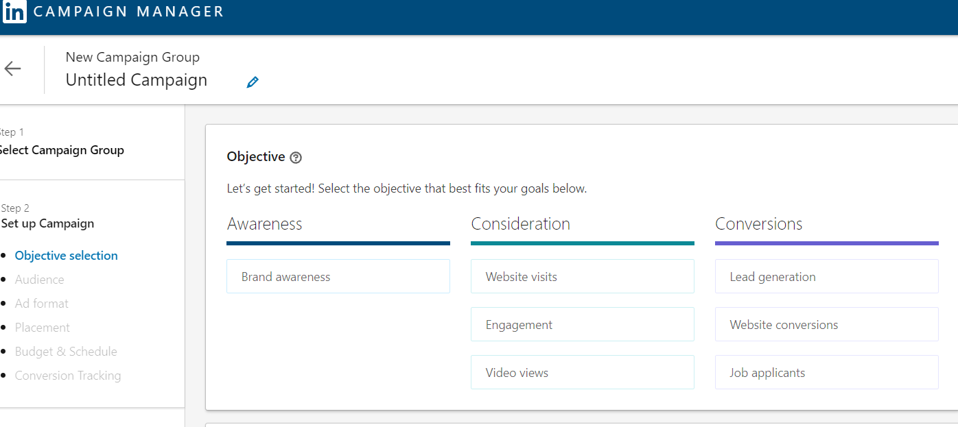 Creazione di una campagna pubblicitaria LinkedIn per il retargeting