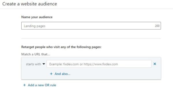 Crea un pubblico del sito Web per il retargeting di LinkedIn