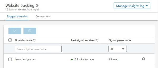 Dominio verificato per il retargeting di LinkedIn