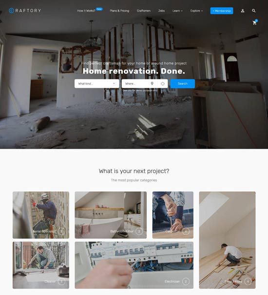 tema de wordpress de la bolsa de trabajo craftory