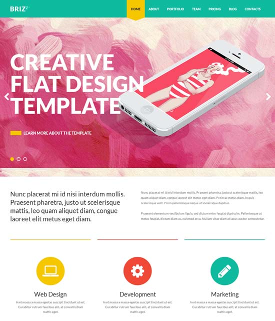 BRIZZZ-Flat-One-Page-HTML-템플릿