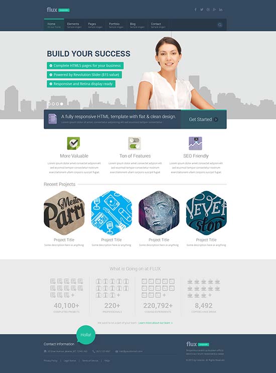 Flux-Flat-Corporate-HTML-템플릿
