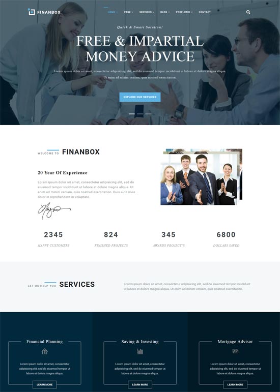 finanbox 商業金融 joomla 模板