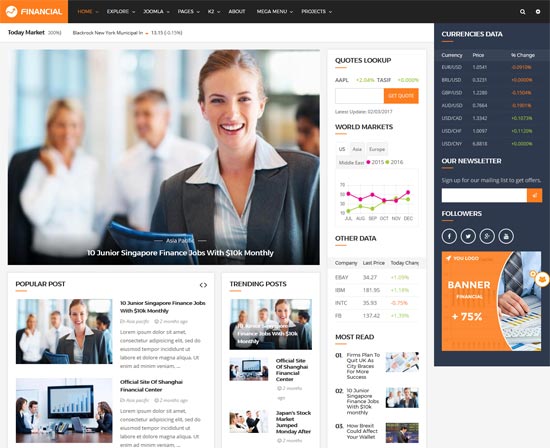 金融三金融joomla模板