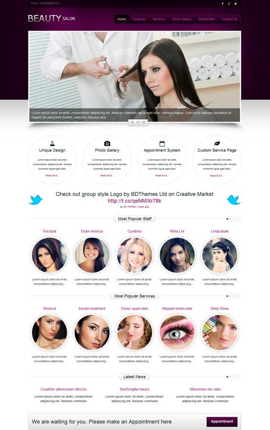 Салон красоты-Отзывчивый-Joomla-Template