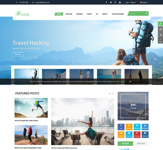 modelo de joomla de notícias de viagens urline