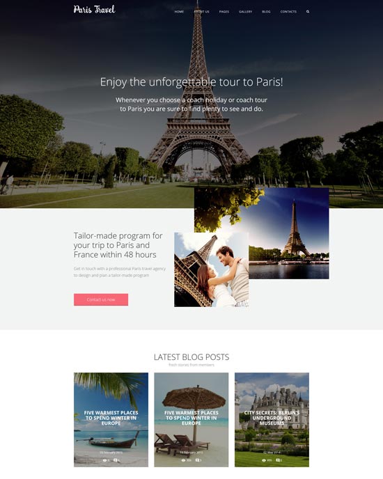 modelo joomla de viagem para paris