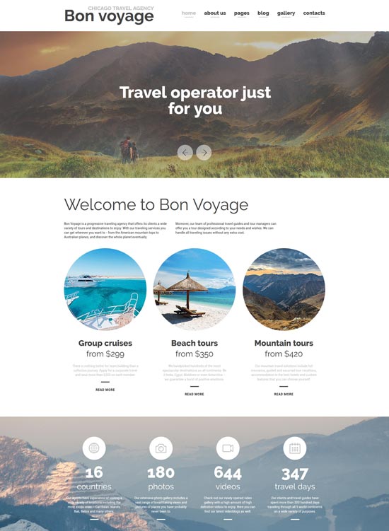 modelo joomla de agência de viagens bon voyage
