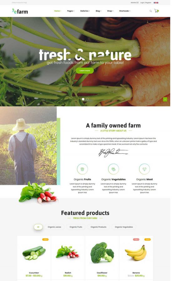efarm food farm tema wordpress