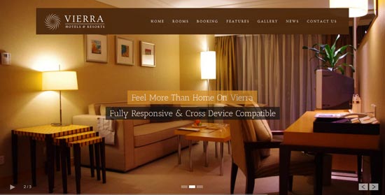 Vierra - ธีม WordPress ที่ตอบสนองต่อโรงแรม