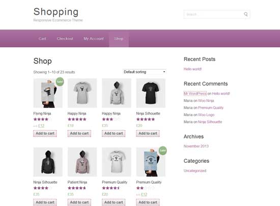 Shopping – Tema WordPress per l'eCommerce