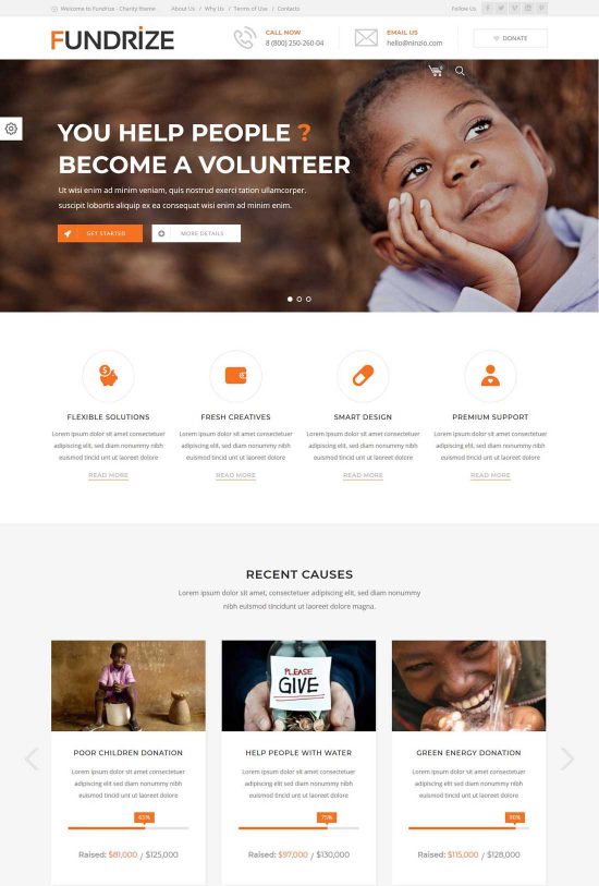 fundrize donasi amal tema wordpress