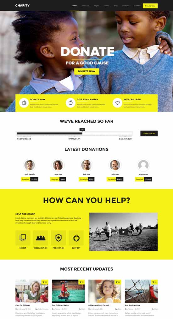 Amal-Yayasan-Penggalangan Dana-WordPress-Tema