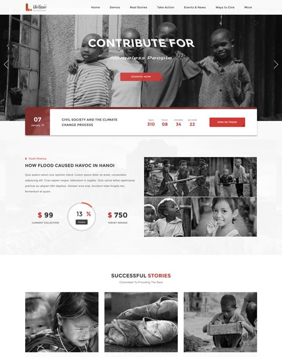 garis hidup 2 nirlaba amal tema WordPress