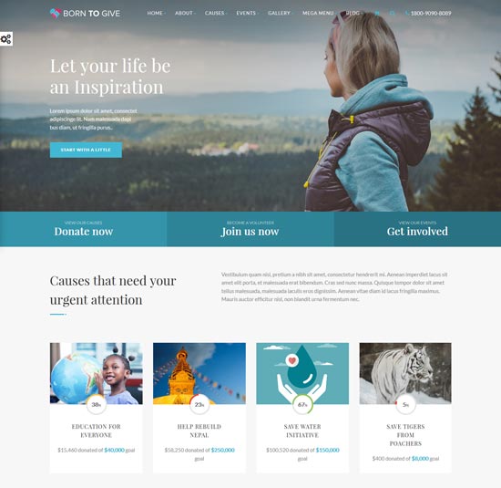 lahir tema WordPress responsif amal