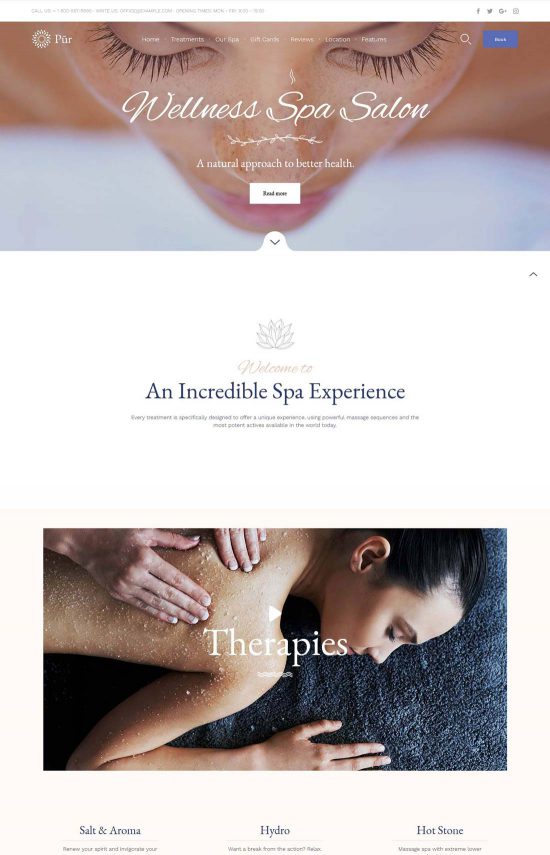 pur spa benessere wordpress