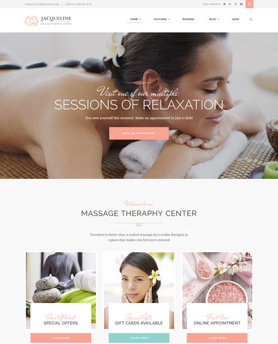 tema del salone della spa jacqueline