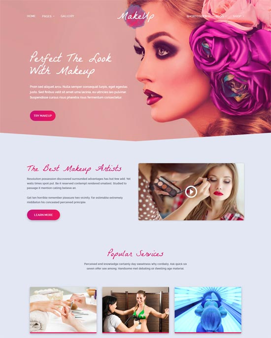 tema wordpress di bellezza per il trucco