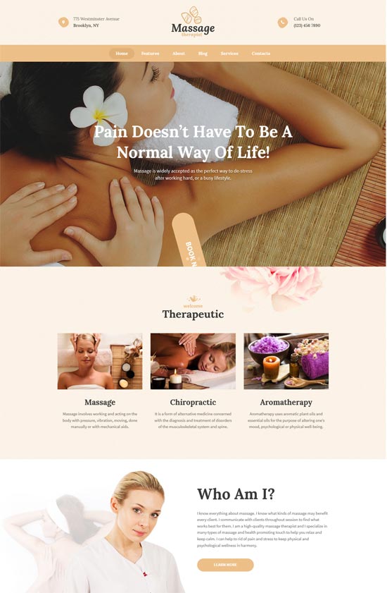tema wordpress salone spa massaggiatore