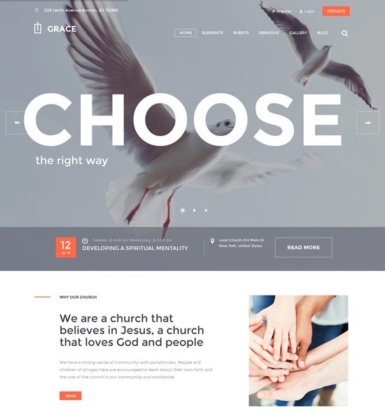 Tema WordPress della Chiesa - Grazia