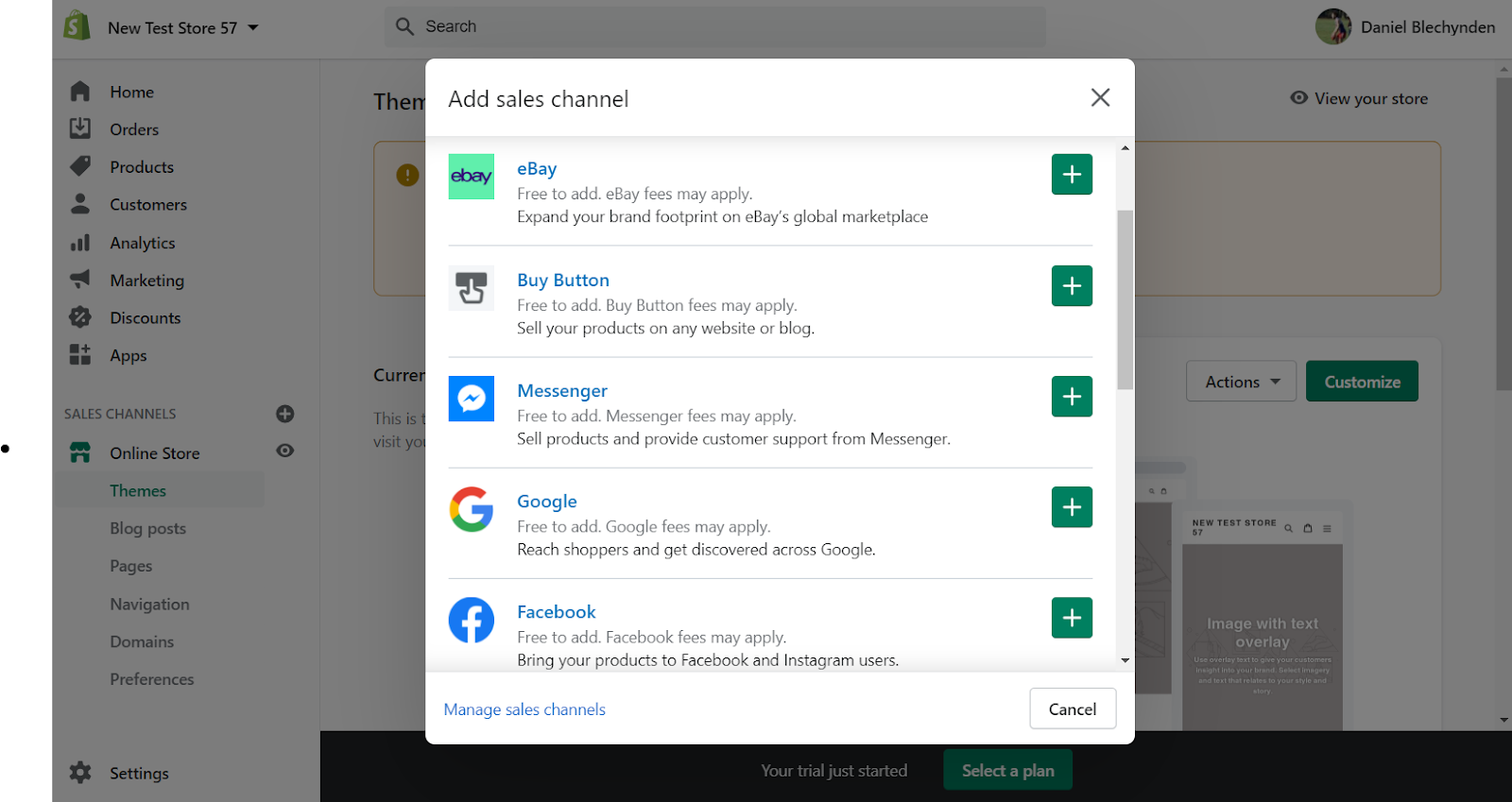Shopify의 타사 마켓플레이스 목록