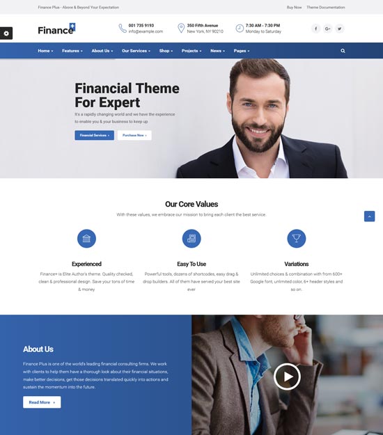 Financeplus موضوع ووردبريس