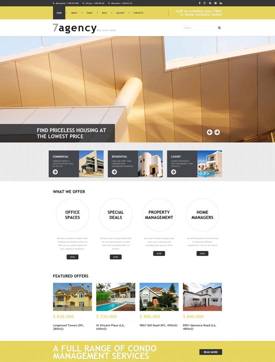 Modello joomla responsivo immobiliare di 7agency
