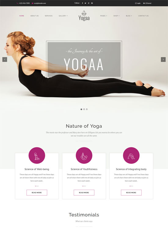 tema wordpress yogaa yoga
