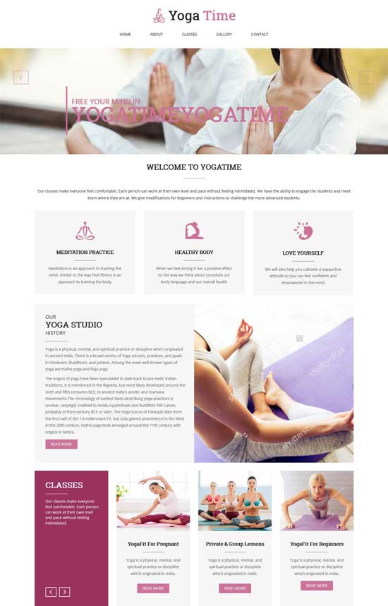 tema wordpress tempo di yoga