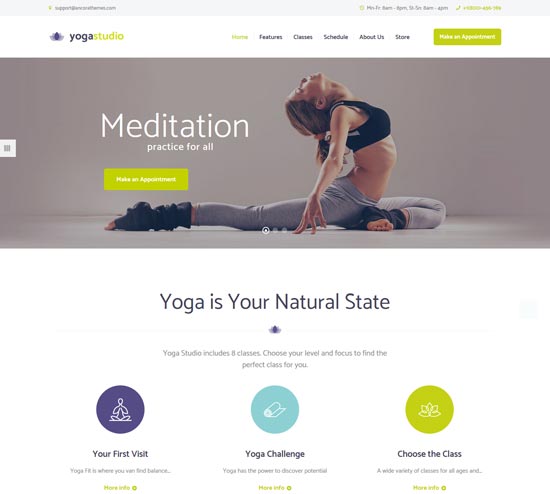 yogastudio yoga palestra salute wp tema