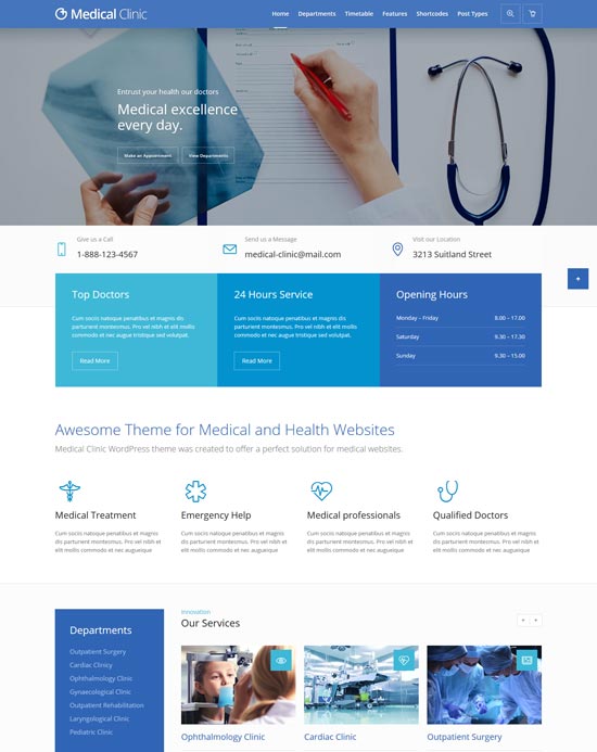 Thème WordPress santé clinique médicale