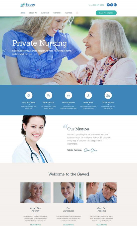 thème wp de l'agence de soins saveo