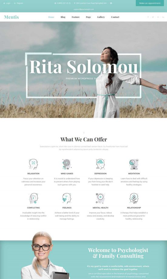 thème wordpress de conseil menticare