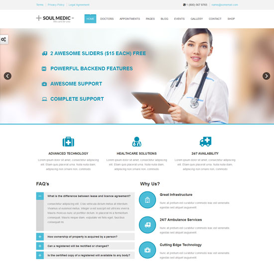 SoulMedic Flat Responsive Medical Health Theme