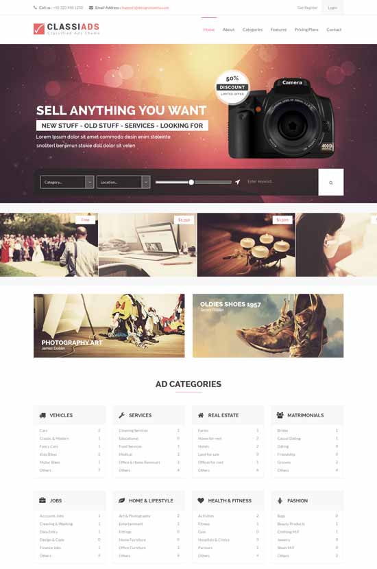 ClassiAds 프리미엄 WordPress 분류 테마