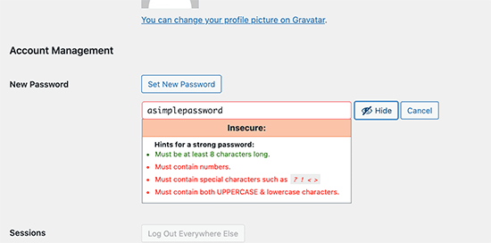 强制执行密码策略 Password policy enforced