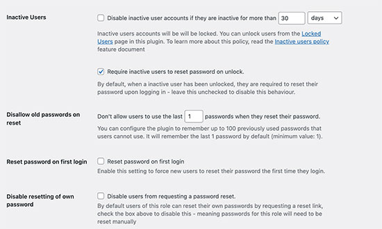 高级密码安全选项 Advanced password security options