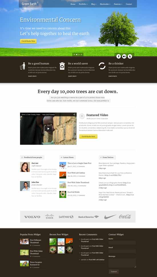 绿色-地球-环境-WordPress-主题