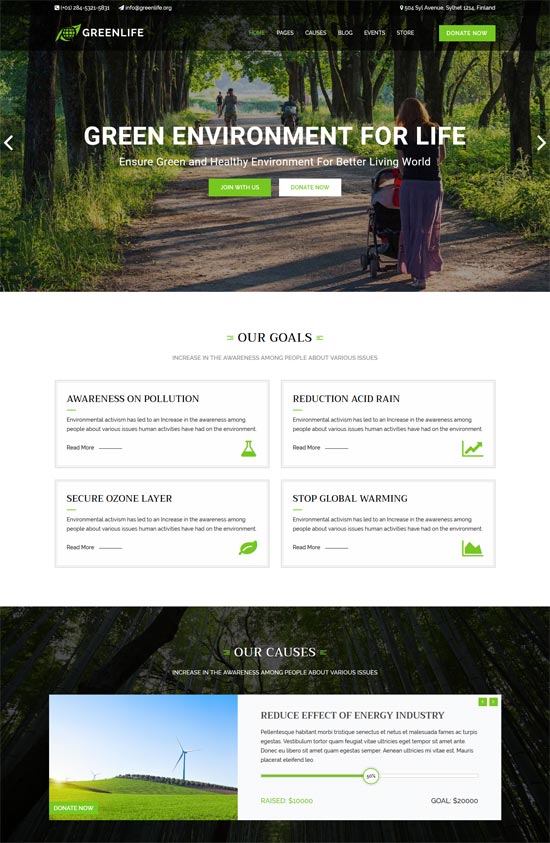 greenlife 自然环保 wp 主题