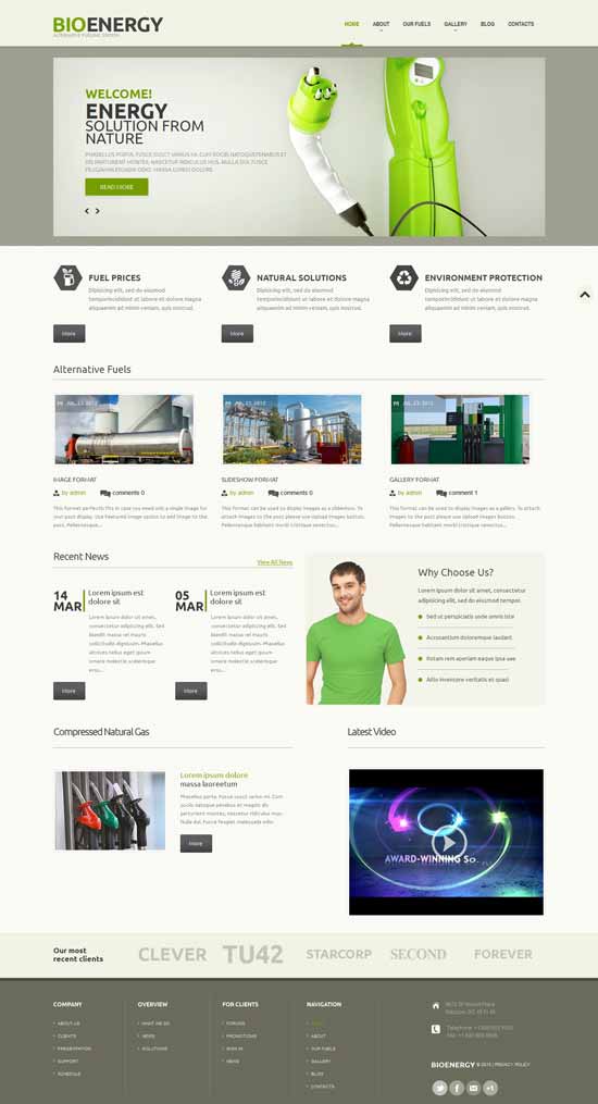 生物燃料响应式 WordPress 主题