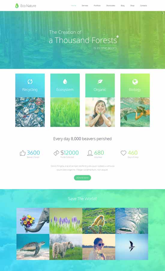 环境-生态-WordPress-主题