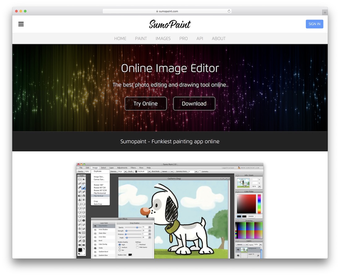 sumopaint darmowy edytor obrazów online