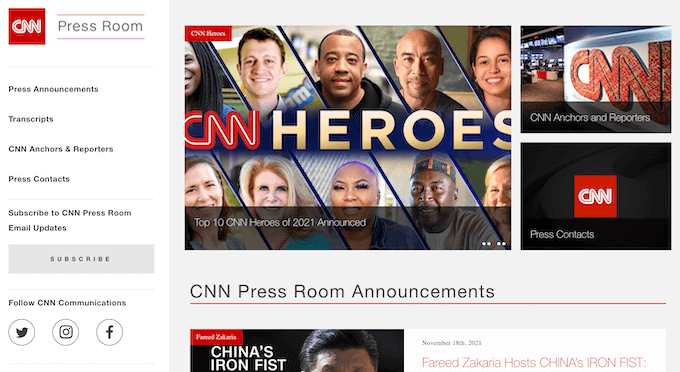 CNN 프레스룸 CNN Press Room