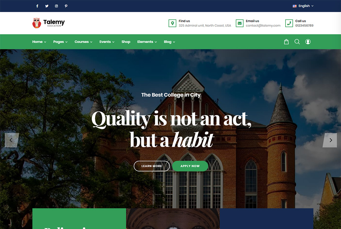 Talemy 可訪問的 WordPress 主題