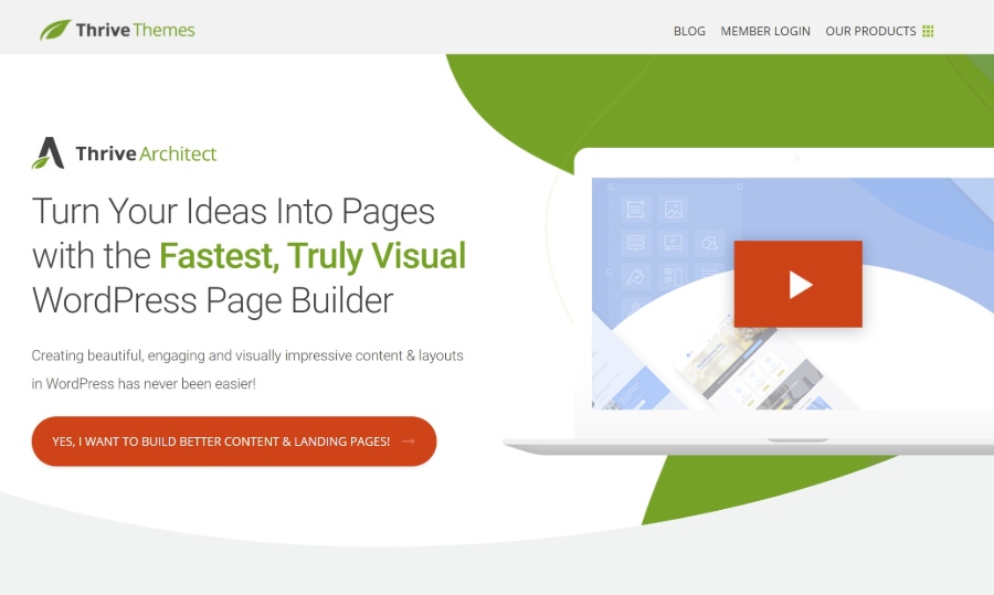 Plugin de page de destination WordPress Thrive Architect