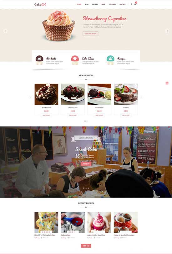 Tema WordPress per torte - Cake Art